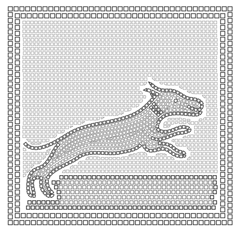 Roman Mosaic With A Hunting Scene Coloring Page